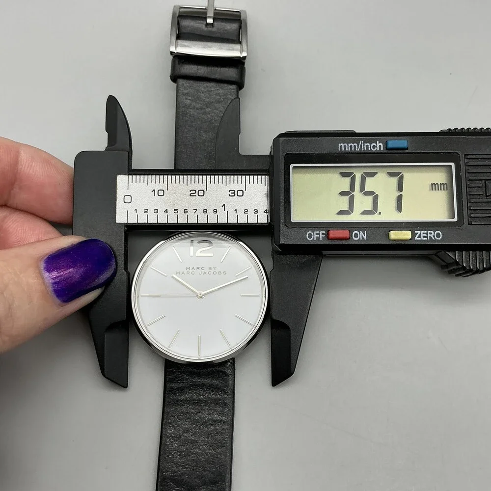 Marc By Marc Jacobs Womens Watch 36mm White Dial Black Leather New Battery